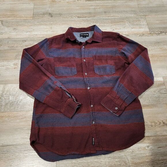 Ocean Current Cotton Flannel Long Sleeve Button Up Shirt Men's Size Medium - Picture 1 of 6